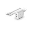 Cargador Belkin WCE001DQ1MWH, Interior, Corriente alterna, 1 m, Blanco