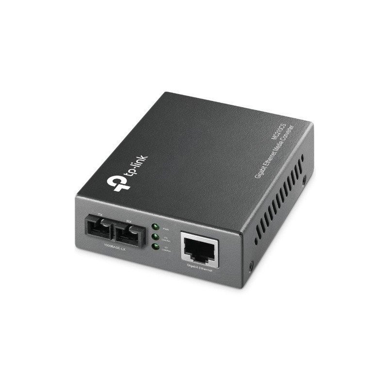 Convertidor de medios TP-Link mono modo conector de fibra SC a RJ45 1000mbps dúplex total hasta 15km