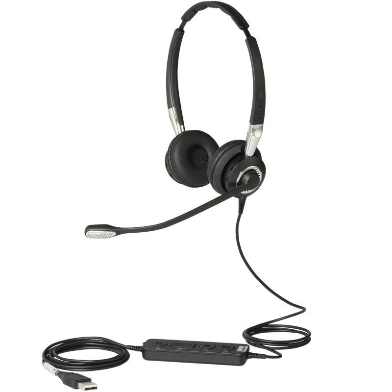 Diadema Jabra Biz 2400 II USB Duo CC MS, Alámbrico, Oficina/Centro de llamadas, 77 g, Auriculares, Negro, Plata