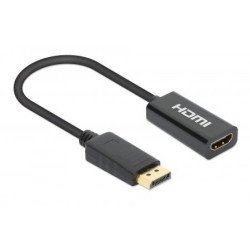 Adaptador Manhattan 153713, DisplayPort a HDMI 4K, 0,15 m, Negro