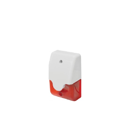 Sirena mini piezoeléctrica roja y luz estroboscópica LED