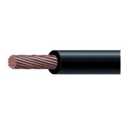 Cable10 AWG color negro, Conductor de cobre suave cableado. Aislamiento de PVC, auto extinguible. BOBINA 100 MTS