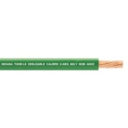 Cable 10 AWG color verde, Conductor de cobre suave cableado. Aislamiento de PVC, auto-extinguible. BOBINA de 100 MTS