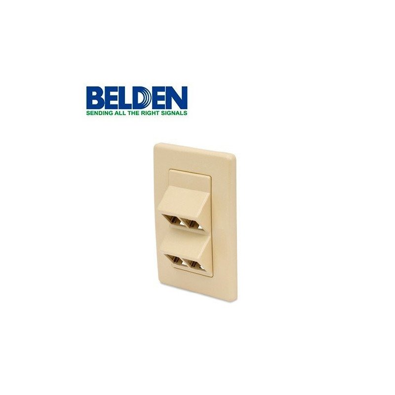 Placa de pared a0405255 belden 1 puerto mdvo color gris