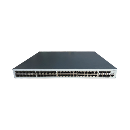 Switch gigabit, administrable capa 3, 24 puertos 10, 100, 1000 Mbps + 24 puertos SFP, 6 puertos SFP+ 10 g de uplink.