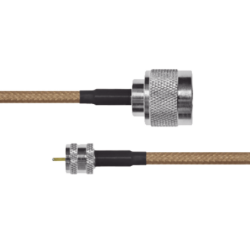 Jumper de Cable Coaxial RG-142/U de 180 cm y Conectores N Macho a Mini-UHF Macho.