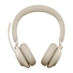 Jabra Evolve2 65 ms stereo - auricular - en oreja - bluetooth - inalámbrico - USB-a - aislamiento de ruido - beige - certificado