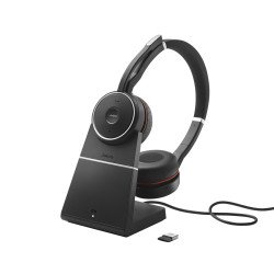 Jabra Evolve 75 SE MS Stereo - auricular - en oreja - bluetooth - inalámbrico - cancelación de sonido activo - USB - con base de