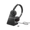 Jabra Evolve 75 SE MS Stereo - auricular - en oreja - bluetooth - inalámbrico - cancelación de sonido activo - USB - con base de