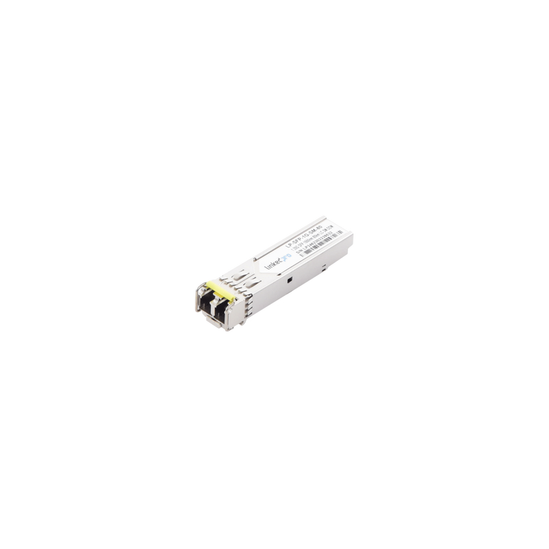 Transceptor SFP (mini-gbic) para fibra monomodo, 1.25 gbps de velocidad, conectores lc, dúplex, hasta 80 km de distancia.