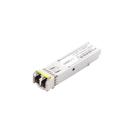Transceptor SFP (mini-gbic) para fibra monomodo, 1.25 gbps de velocidad, conectores lc, dúplex, hasta 80 km de distancia.