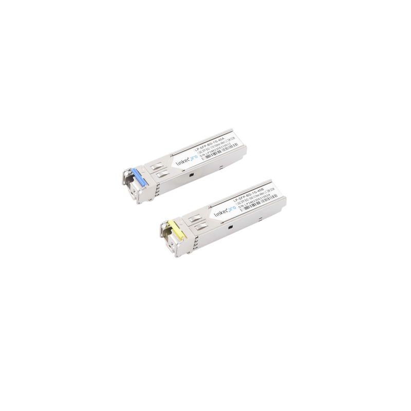 Transceptores bidireccionales SFP (mini-gbic) para fibra monomodo, 1.25 gbps de velocidad, conectores lc, simplex, hasta 40 km d