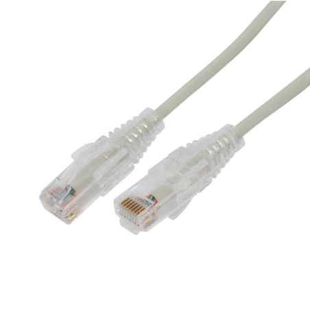 Cable de parcheo Slim UTP cat6a - 3 m gris, diámetro reducido (28 AWG)
