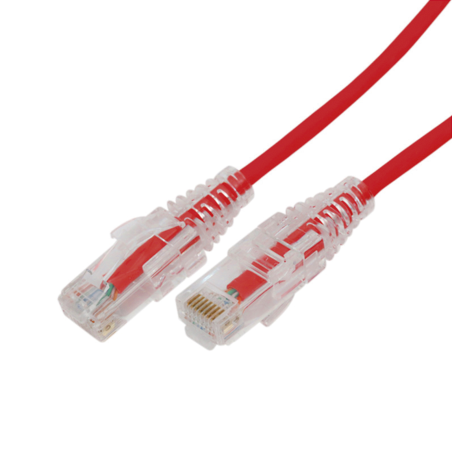 Cable de parcheo Slim UTP cat6a - 3 m rojo, diámetro reducido (28 AWG)