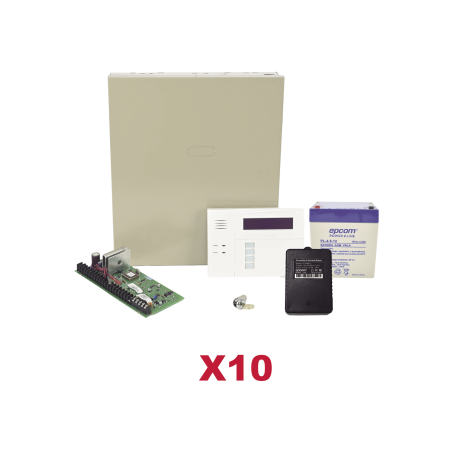 Kit de 10 paneles de alarma vista48 con batería y transformador