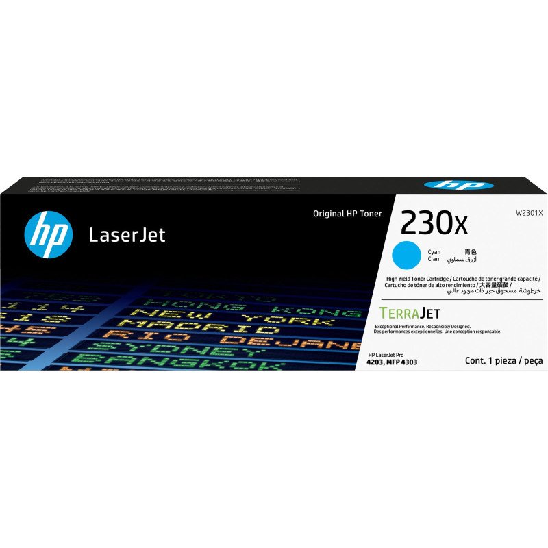 Cartucho de tóner HP 230X Cian Original LaserJet Tóner Cartridge, 5500 páginas, Cian