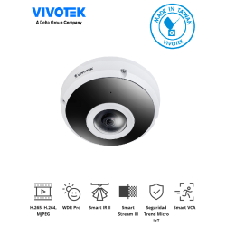 Vivotek fe9391-ehv-v2 - cámara IP fisheye exterior 12 megapixeles, pan