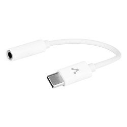 Adaptador Vorago USB tipo c a 3.5 mm audio out mic in blanco