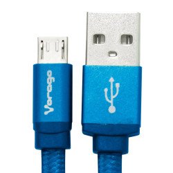 Cable USB Vorago CAB-113 USB A 2.0 a micro USB, 1 metro, azul, bolsa.