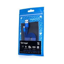Cable USB Vorago CAB-113 USB A 2.0 a micro USB, 1 metro, azul, bolsa.