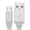 Cable USB Vorago CAB-113, USB A 2.0 a micro USB, 1 metro, blanco, bolsa.