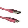 Cable Vorago CAB-119 rosa, USB-Apple lightning, 1 metro, rosa, bolsa
