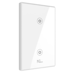 Ngteco ngs102 - apagador inteligente wifi 2 botones touch, control remoto vía app, control por voz, temporizador, panel táctil d