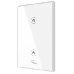 Ngteco ngs102 - apagador inteligente wifi 2 botones touch, control remoto vía app, control por voz, temporizador, panel táctil d
