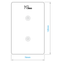 Ngteco ngs102 - apagador inteligente wifi 2 botones touch, control remoto vía app, control por voz, temporizador, panel táctil d