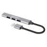 Hub  USB 3.2 Gen 1 (3.1 Gen 1) Type-A, USB 2.0, 5000 Mbit/s, Gris, Aluminio, 0,18 m