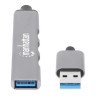 Hub  USB 3.2 Gen 1 (3.1 Gen 1) Type-A, USB 2.0, 5000 Mbit/s, Gris, Aluminio, 0,18 m