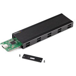 StarTech.com Caja Externa USB-C de 10Gbps a NVMe M.2 or SSD SATA M.2 - Carcasa de Aluminio Portátil para SSD NGFF M.2 PCIe/SATA