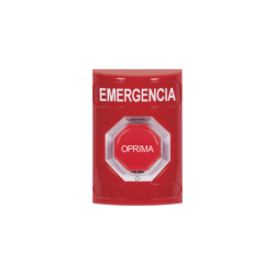 Botón de Emergencia en Español, Color Rojo