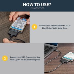 StarTech.com Cable Adaptador USB 3.1 (10 Gbps) a SATA para unidades de disco de 2,5 Pulgadas - USB-C