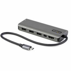 StarTech.com Adaptador Multipuertos USB-C - Docking Station USB Tipo C a HDMI o Mini DisplayPort 4K60 - Replicador de Puertos