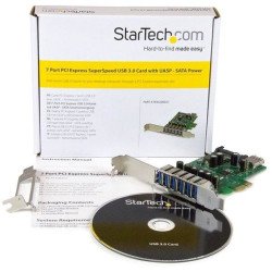 Tarjeta PCI Express de 7 puertos USB 3.0, con perfil bajo o completo