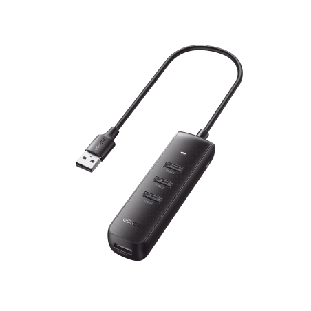 HUB USB-A 3.0 4 en 1, 4 Puertos USB-A 3.0 (5Gbps), Cable de 25 cm, Indicador Led, Ideal para Transferencia de Datos, Entrada USB