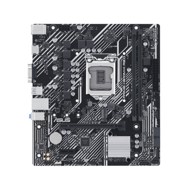 Tarjeta madre ASUS PRIME H510M-K R2.0, Intel, LGA 1200, Celeron, Core i3, Core i5, Core i7, Core i9, DDR4-SDRAM, 64 GB, DIMM