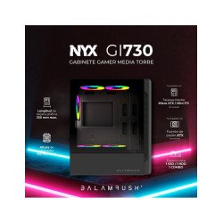 Gabinete gamer Balam Rush NYX GI730, media torre, micro ATX, mini ITX,