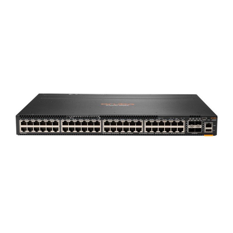 switch HPe Aruba jl663a 6300m con 48 puertos 1g base-t y 4  SFP56 a 1, 10, 25, 50 g