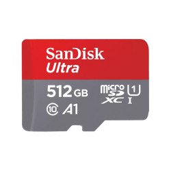 Memoria SanDisk 512GB micro SDXC ultra 150mb, s clase 10 con adaptador