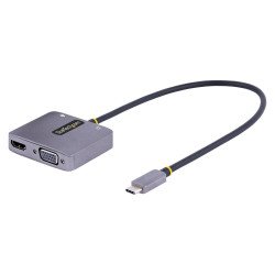 Adaptador de video USB con adaptador multipuertos USB c a HDMI VGA con salida de audio de 3.5mm, HDR 4k a 60hz, pd 3.0 de 100w