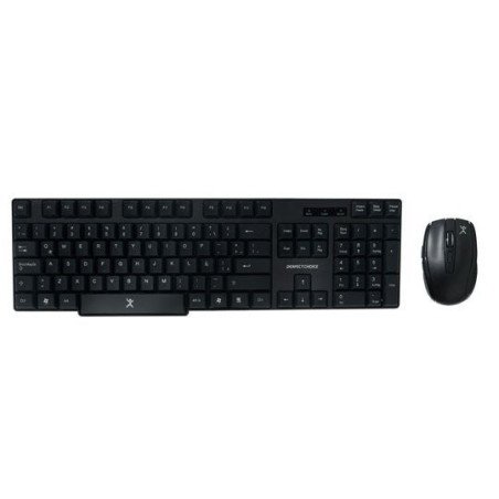 Teclado antiderrames, mouse óptico Perfect Choice inalámbrico USB negro