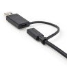 Cable USB tipo c de 1m con adaptador USB-a, USB-c a c, USB-a a c, cable USB c 2 en 1 para docks hibridas -