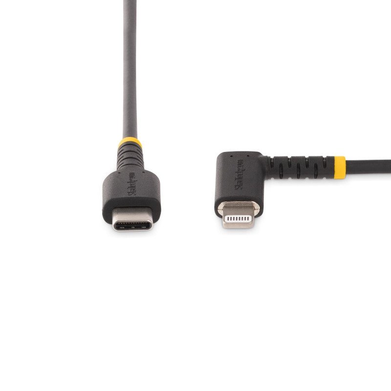 StarTech.com Cable de 2m USB-C a Lightning - Cable USB 2.0 a Lightning Acodado - Cable USB Tipo C a Lightning - Cable de Carga