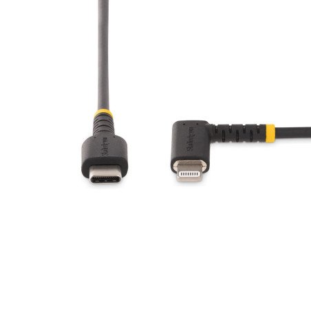 StarTech.com Cable de 2m USB-C a Lightning - Cable USB 2.0 a Lightning Acodado - Cable USB Tipo C a Lightning - Cable de Carga