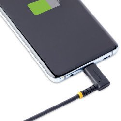 StarTech.com Cable de 2m USB-C a Lightning - Cable USB 2.0 a Lightning Acodado - Cable USB Tipo C a Lightning - Cable de Carga