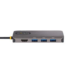 Docking station - adaptador multipuertos USB c, HDMI de 4k y 60hz, hub USB-a 3.2 de 3 puertos de 5gbps, pd de 100w, GBE - st