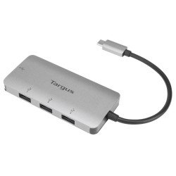 Hub-c targus ACH226BT 4 port to USB-a 3.0 color plata