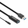 Cable USB V3.0 Ext. Activa 15.0M Negro